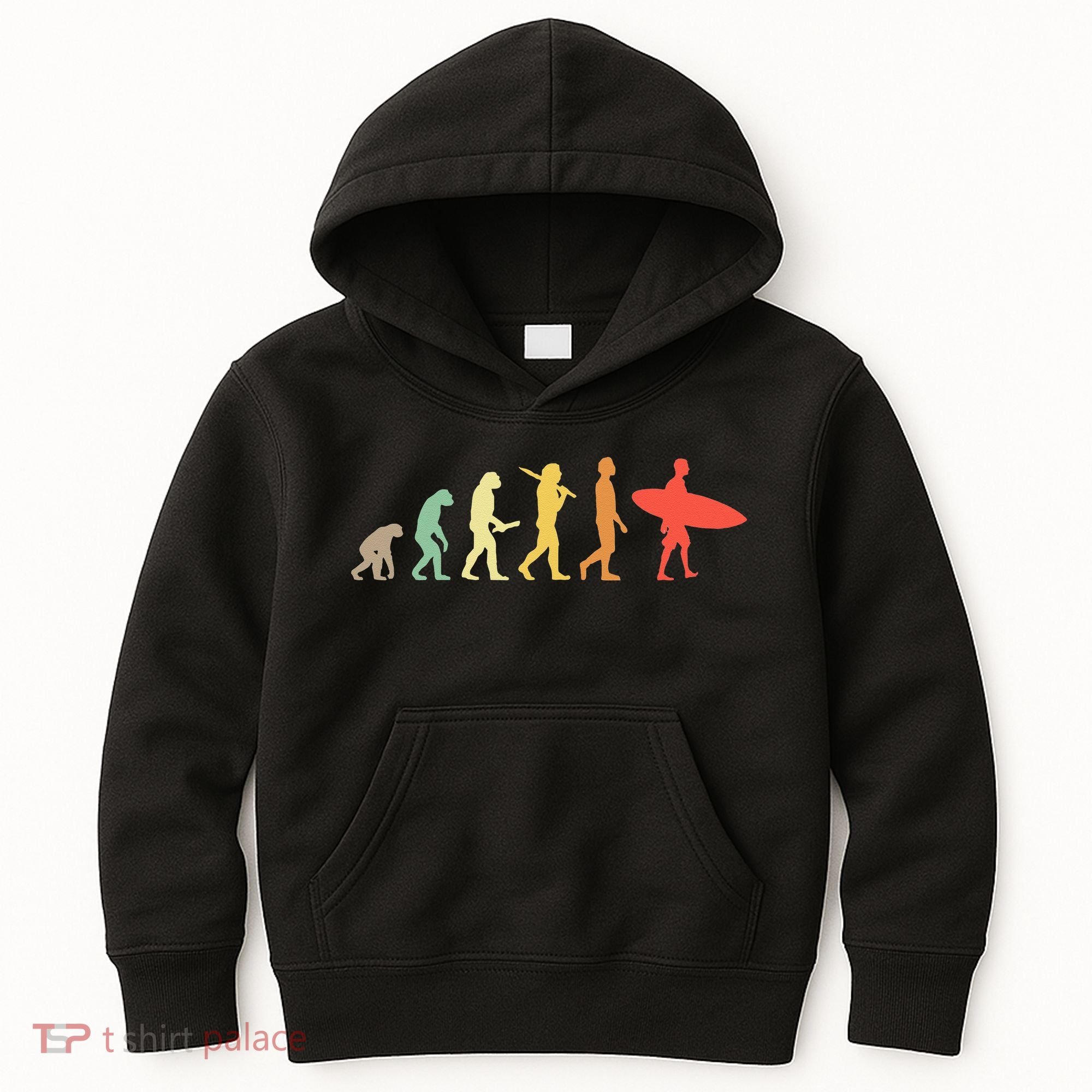 Retro Surfing Evolution Gift For Surfers Kids Hoodie