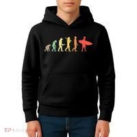Retro Surfing Evolution Gift For Surfers Kids Hoodie thumb 4