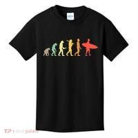 Retro Surfing Evolution Gift For Surfers Kids T-Shirt thumb 0