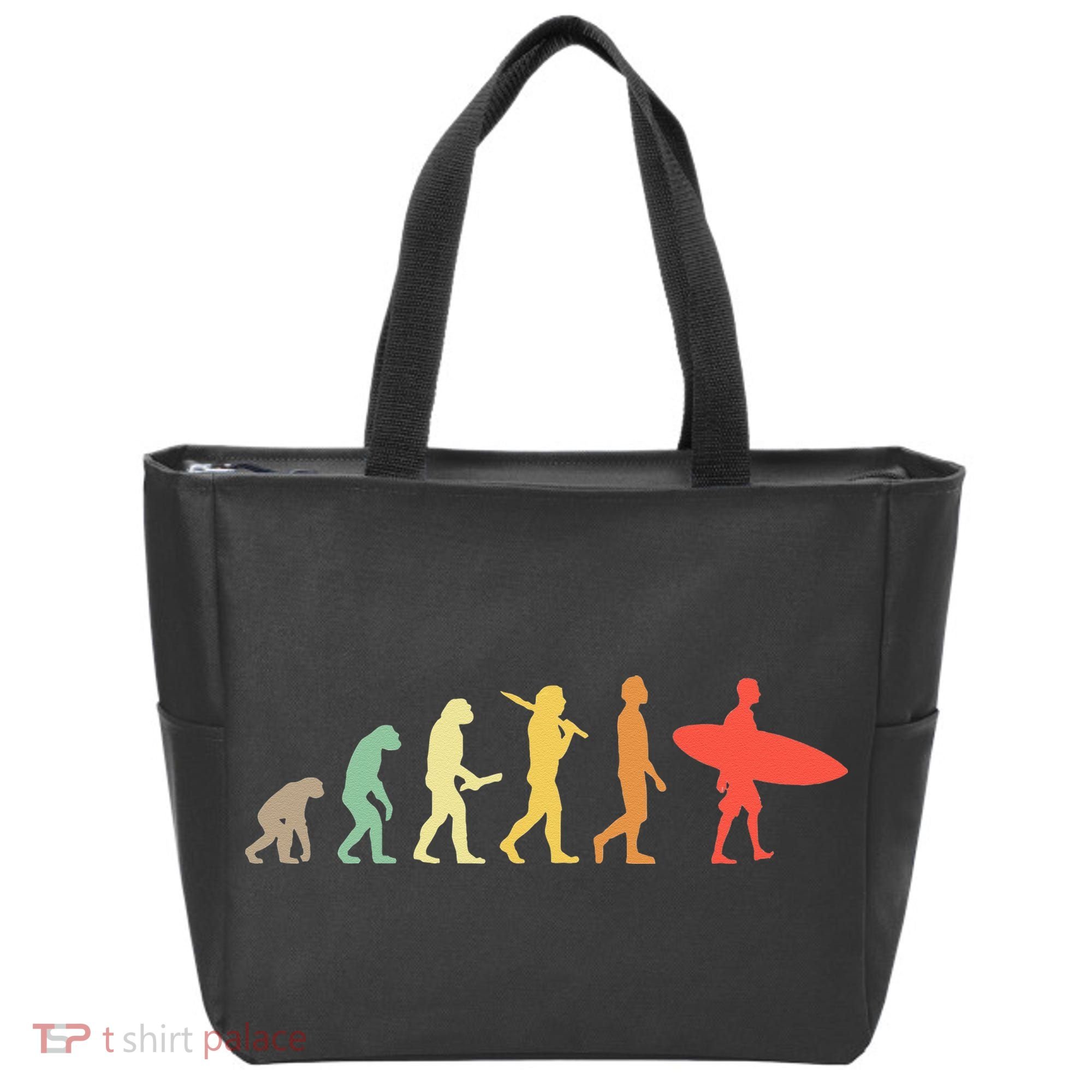 Retro Surfing Evolution Gift For Surfers Tote Bag