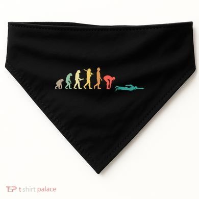 Retro Swimming Evolution Gift For Swimmers Gift USA-Made Doggie Bandana
