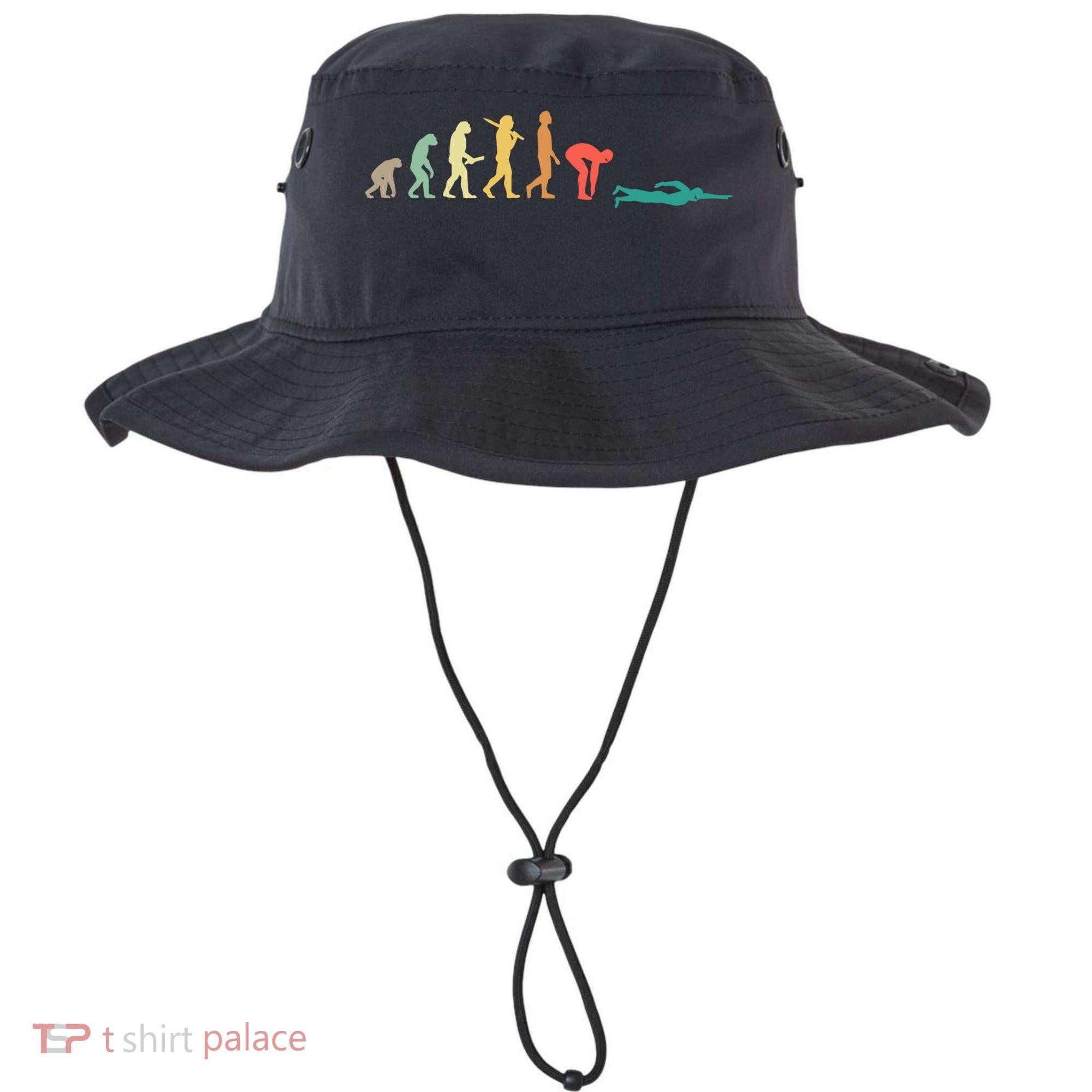 Retro Swimming Evolution Gift For Swimmers Gift Bucket Hat