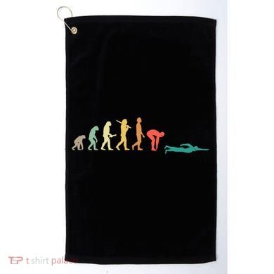 Retro Swimming Evolution Gift For Swimmers Gift Golf Towel