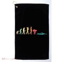 Retro Swimming Evolution Gift For Swimmers Gift Golf Towel thumb 0