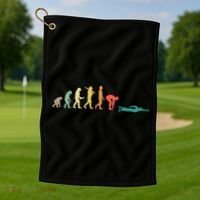 Retro Swimming Evolution Gift For Swimmers Gift Golf Towel thumb 1