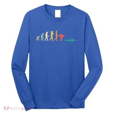 Retro Swimming Evolution Gift For Swimmers Gift Long Sleeve Shirt