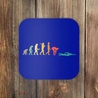 Retro Swimming Evolution Gift For Swimmers Gift Coaster thumb 0