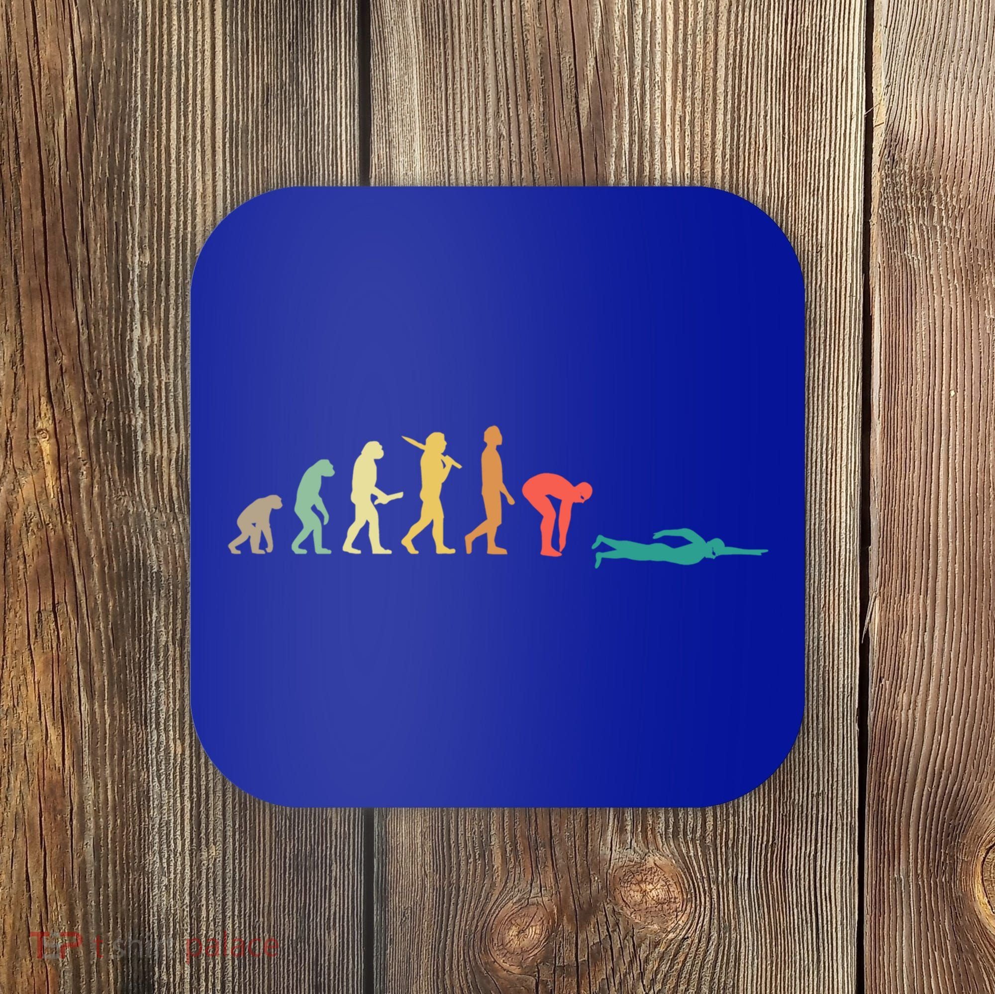 Retro Swimming Evolution Gift For Swimmers Gift Coaster