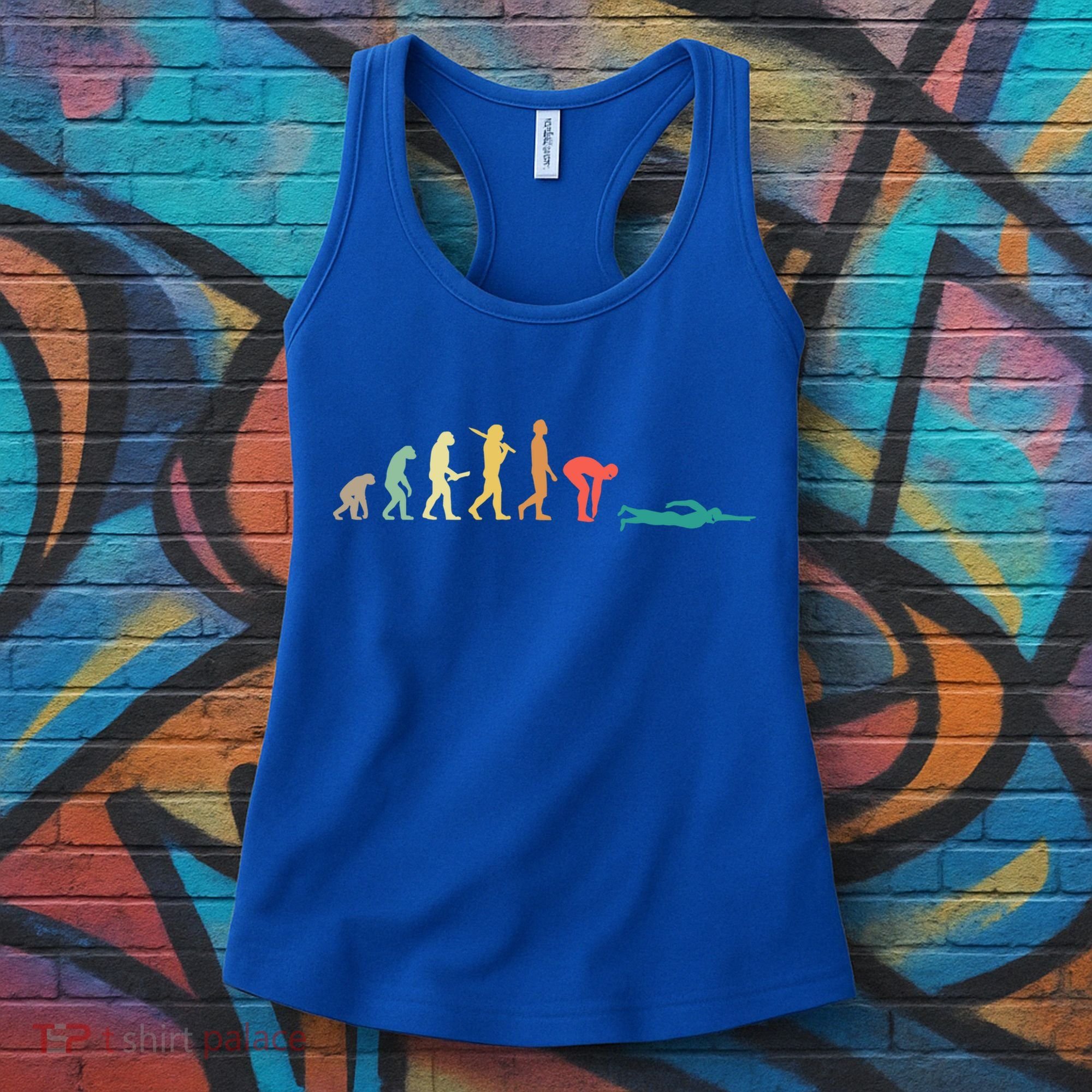 Retro Swimming Evolution Gift For Swimmers Gift Women's Tank Top