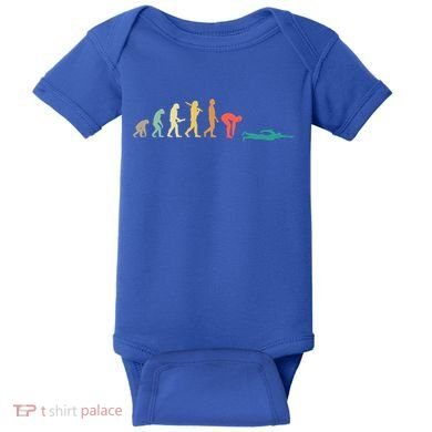 Retro Swimming Evolution Gift For Swimmers Gift Baby Bodysuit