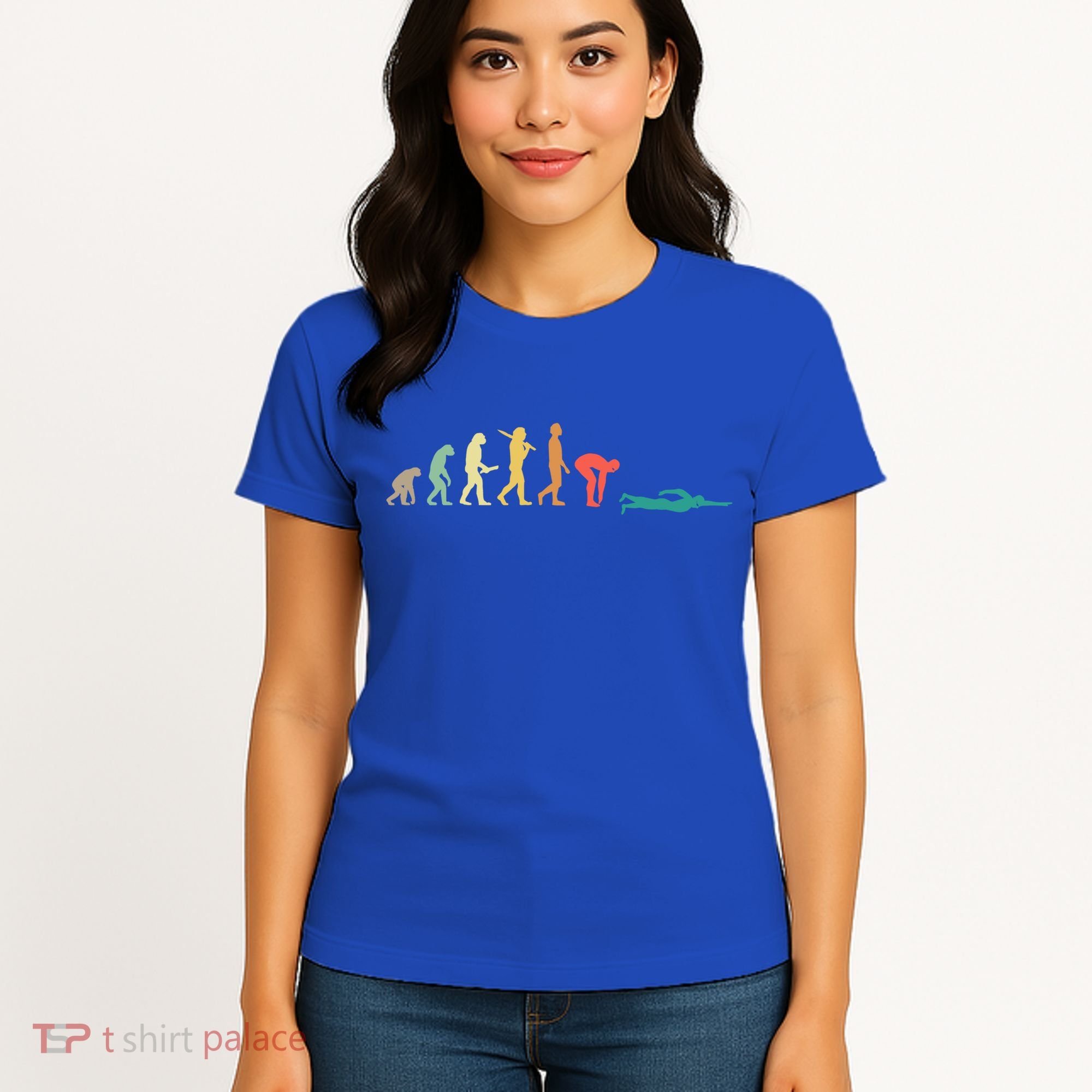 Retro Swimming Evolution Gift For Swimmers Gift Women's T-Shirt