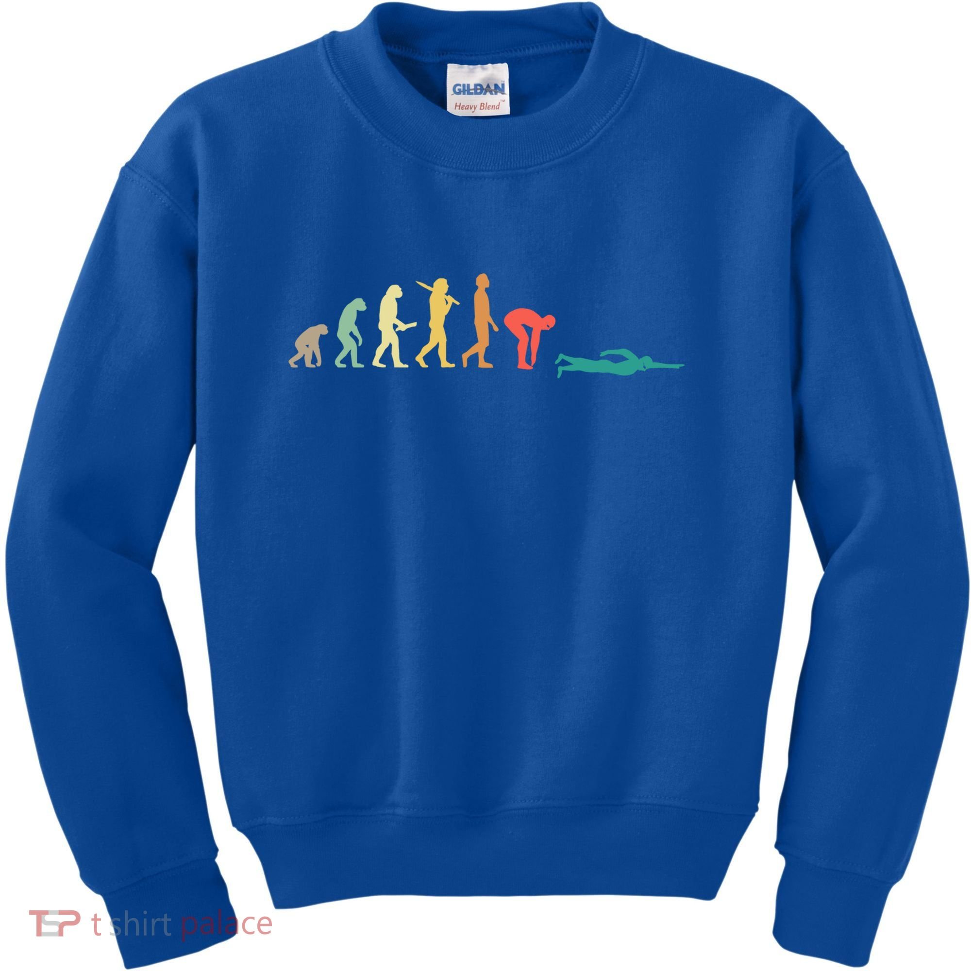 Retro Swimming Evolution Gift For Swimmers Gift Kids Sweatshirt