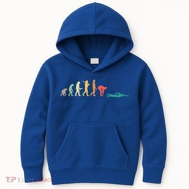 Retro Swimming Evolution Gift For Swimmers Gift Kids Hoodie