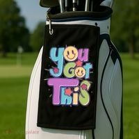 Retro Smiley Emoji You Got This Golf Towel thumb 2