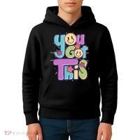 Retro Smiley Emoji You Got This Kids Hoodie thumb 4
