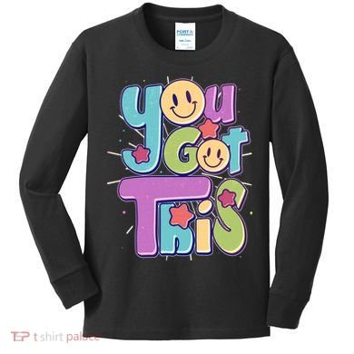 Retro Smiley Emoji You Got This Kids Long Sleeve Shirt