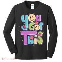 Retro Smiley Emoji You Got This Kids Long Sleeve Shirt thumb 0