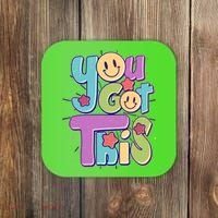 Retro Smiley Emoji You Got This Coaster thumb 0