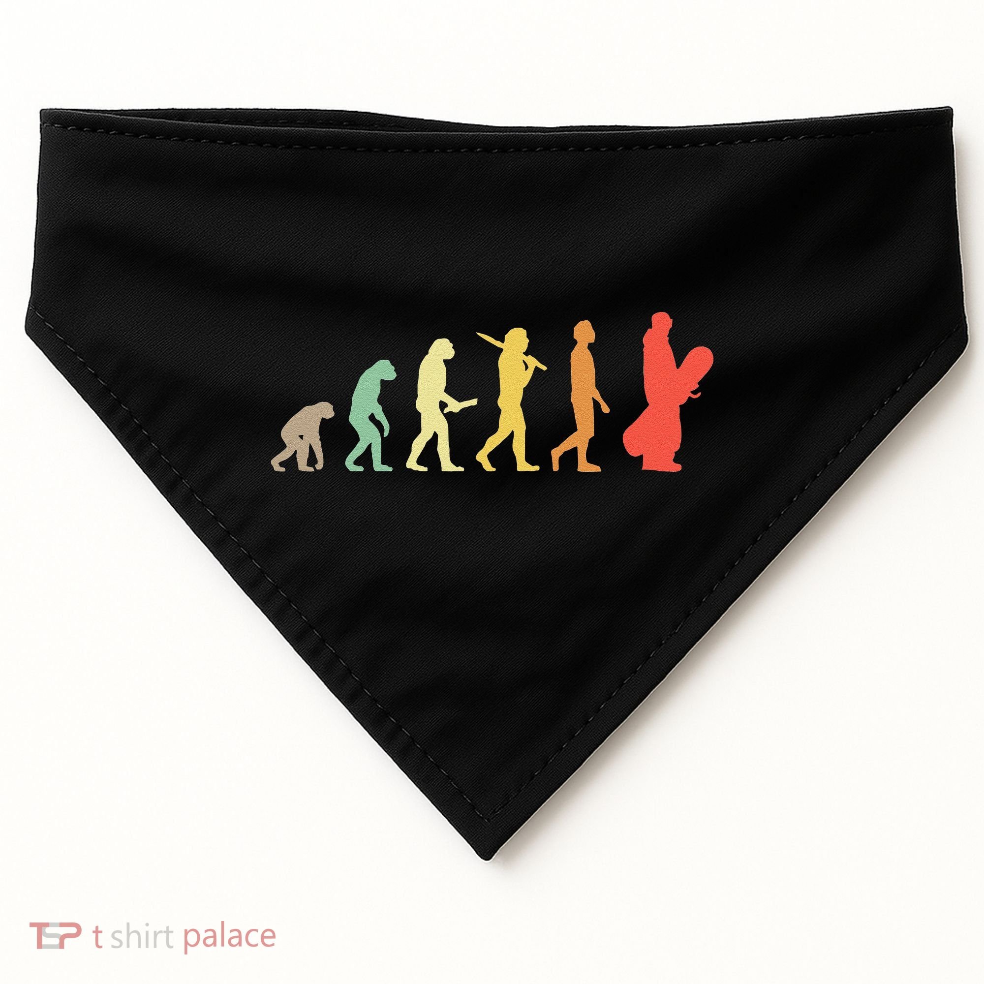 Retro Snowboarding Evolution Gift For Snowboarders USA-Made Doggie Bandana