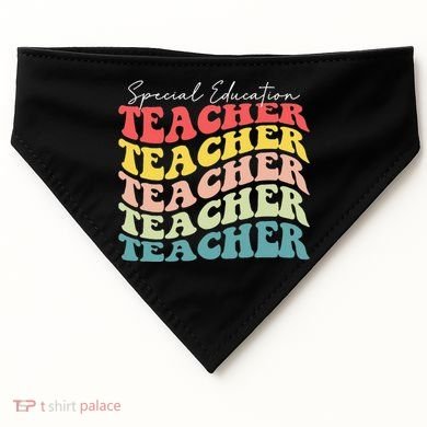 Retro Special Education Teacher Appreciation USA-Made Doggie Bandana