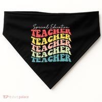 Retro Special Education Teacher Appreciation USA-Made Doggie Bandana thumb 0