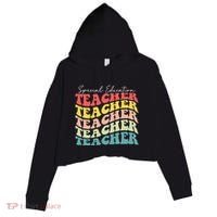 Retro Special Education Teacher Appreciation Crop Fleece Hoodie thumb 0