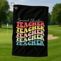 Retro Special Education Teacher Appreciation Golf Towel thumb 1