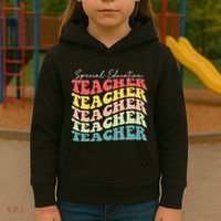 Retro Special Education Teacher Appreciation Kids Hoodie thumb 3
