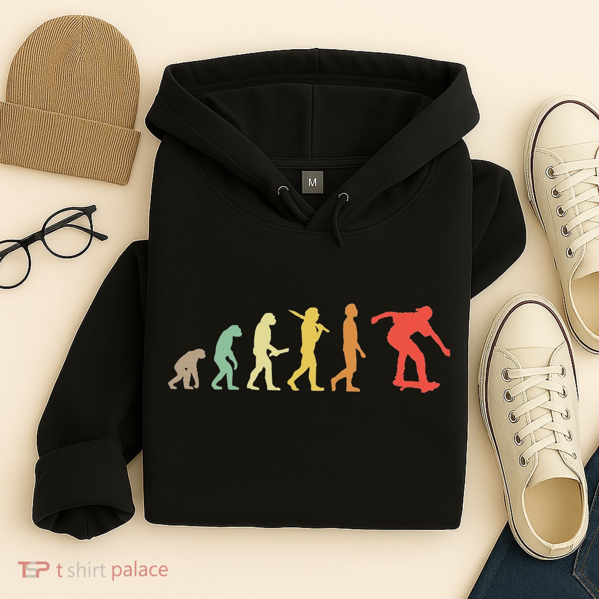 Retro Skating Evolution Gift For Skaters & Skateboarders Hoodie