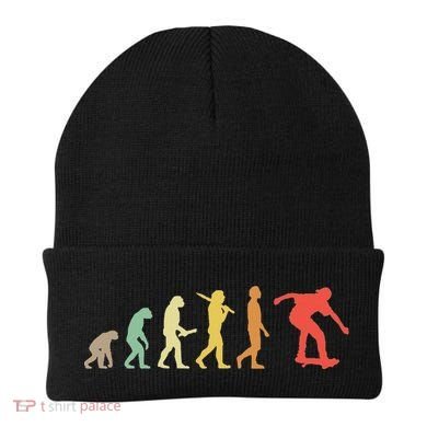 Retro Skating Evolution Gift For Skaters & Skateboarders Beanie