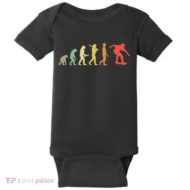 Retro Skating Evolution Gift For Skaters & Skateboarders Baby Bodysuit