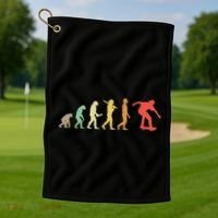 Retro Skating Evolution Gift For Skaters & Skateboarders Golf Towel thumb 1