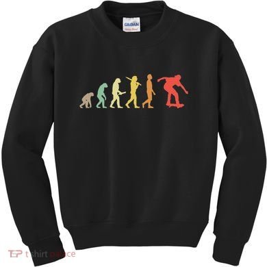 Retro Skating Evolution Gift For Skaters & Skateboarders Kids Sweatshirt