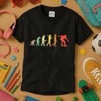Retro Skating Evolution Gift For Skaters & Skateboarders Kids T-Shirt thumb 3