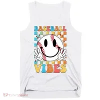 Retro Smiley Emoji Baseball Vibes Tank Top thumb 0
