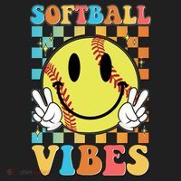 Retro Smiley Emoji Softball Vibes Beanie thumb 2