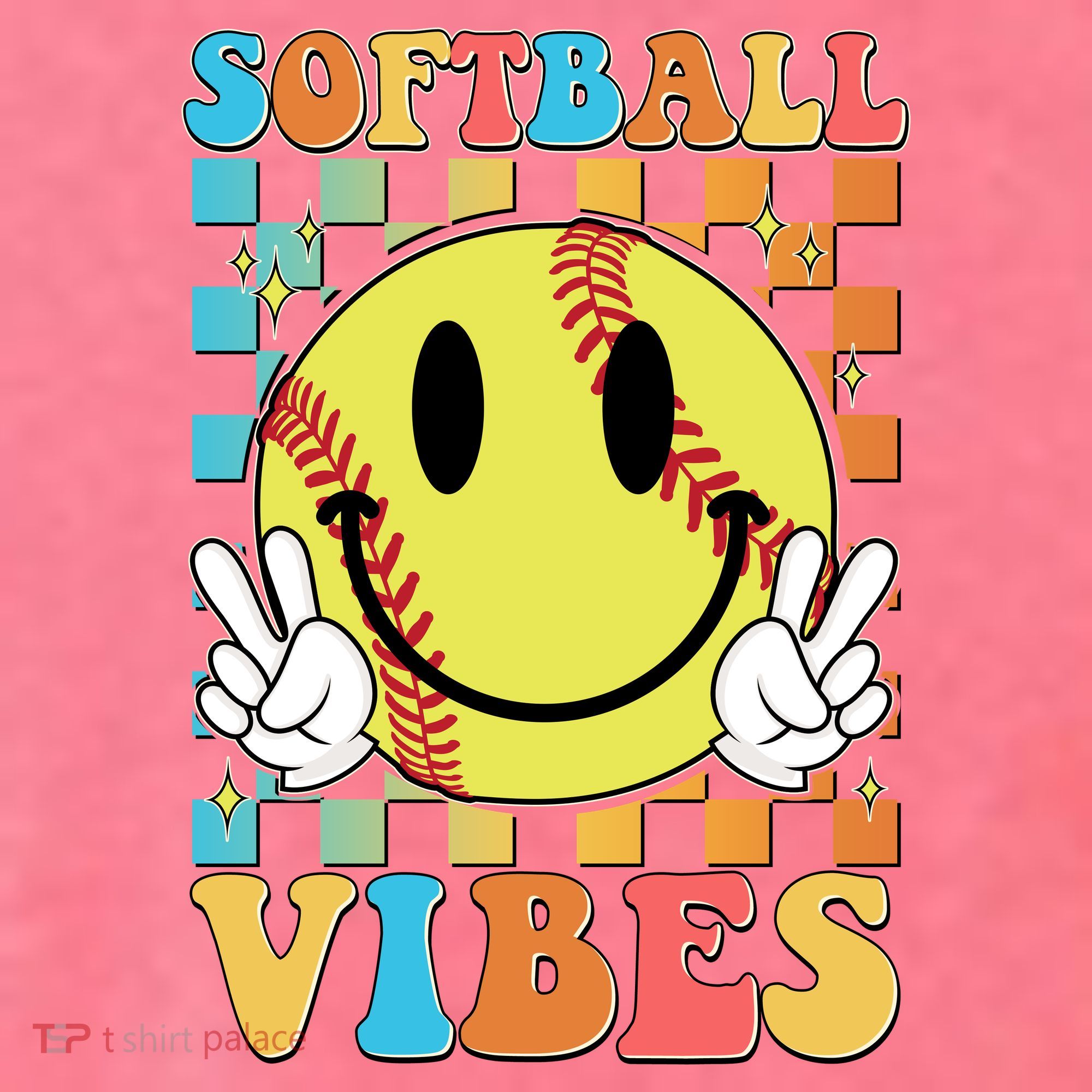 Retro Smiley Emoji Softball Vibes Hat