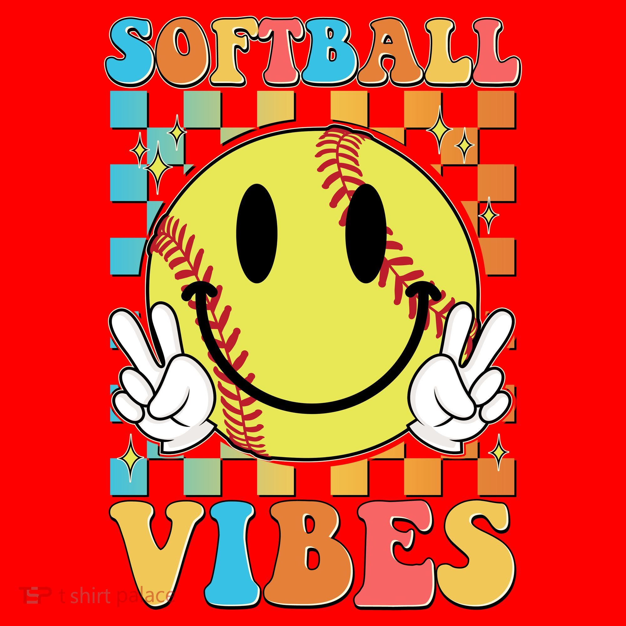 Retro Smiley Emoji Softball Vibes Santa Hat