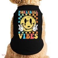 Retro Smiley Emoji Pickleball Vibes Doggie Tank thumb 0