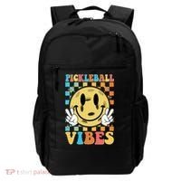 Retro Smiley Emoji Pickleball Vibes Backpack thumb 0