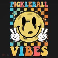 Retro Smiley Emoji Pickleball Vibes Women's Hoodie thumb 2