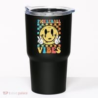 Retro Smiley Emoji Pickleball Vibes Tumbler thumb 0