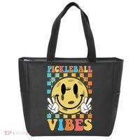 Retro Smiley Emoji Pickleball Vibes Tote Bag thumb 0