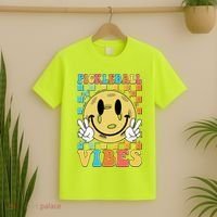 Retro Smiley Emoji Pickleball Vibes T-Shirt thumb 2