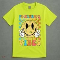 Retro Smiley Emoji Pickleball Vibes T-Shirt thumb 4