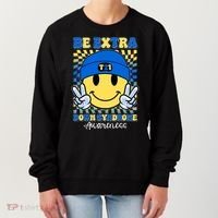 Retro Smiley Emoji Be Extra Down Syndrome Awareness Women's Sweatshirt thumb 0