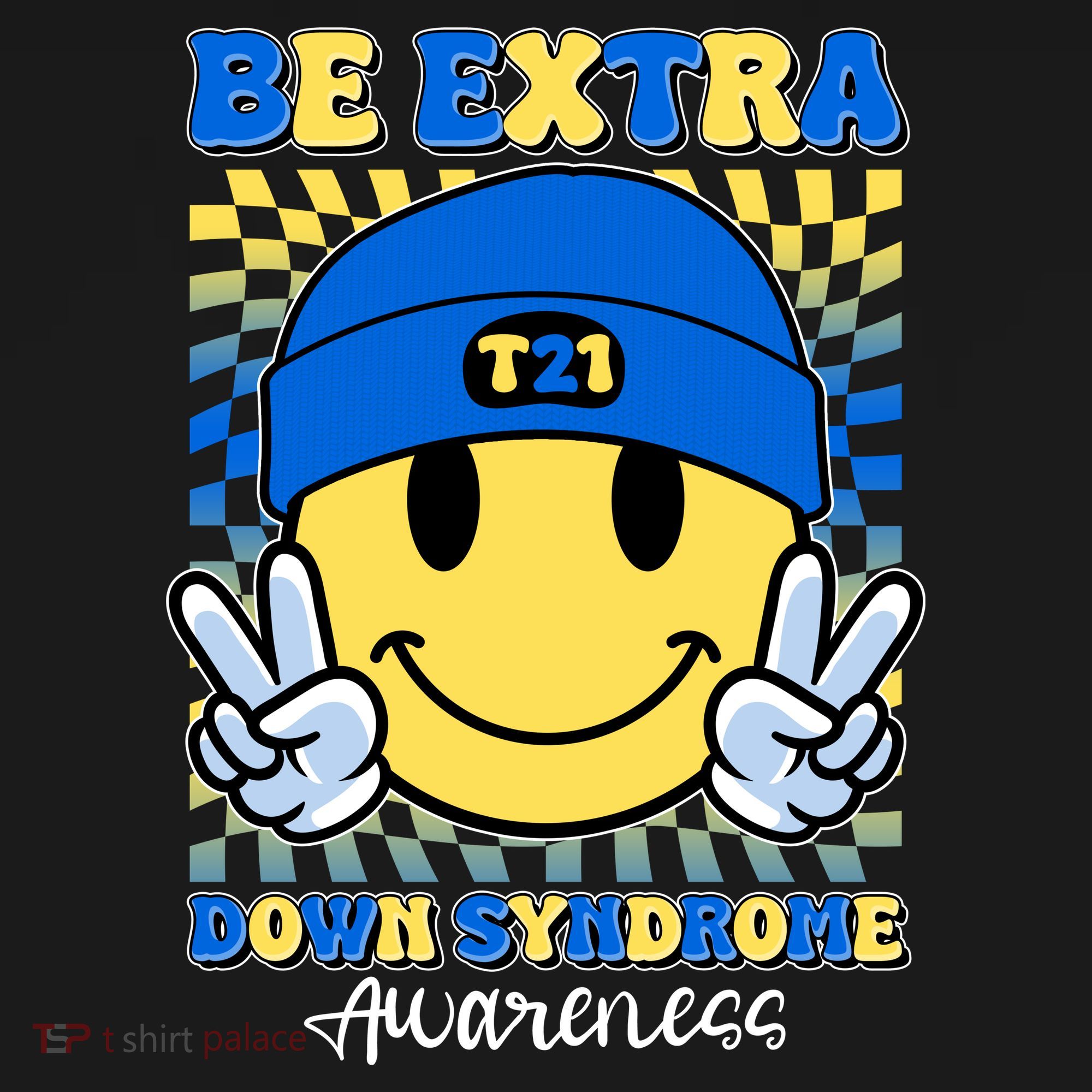 Retro Smiley Emoji Be Extra Down Syndrome Awareness Doggie Tank
