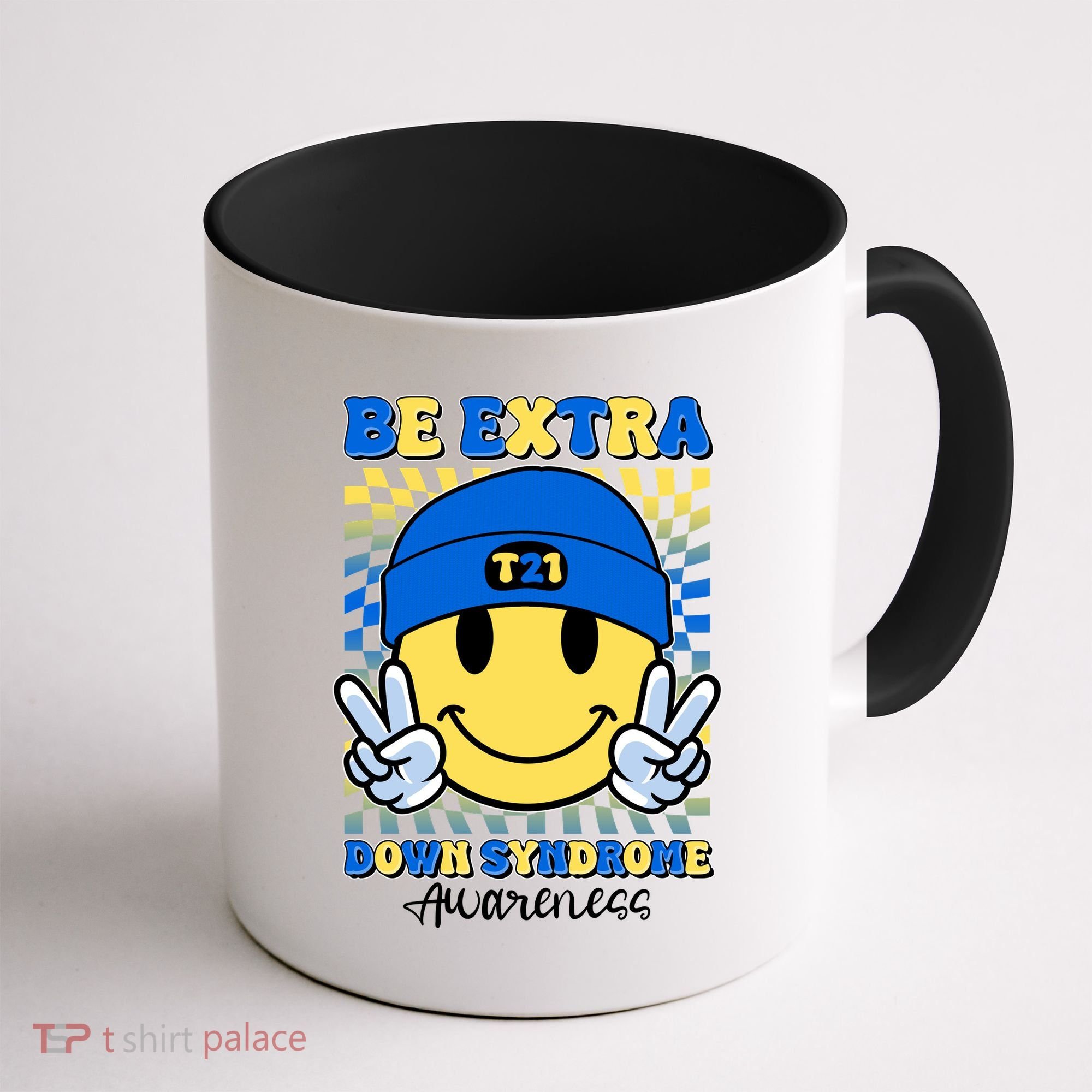 Retro Smiley Emoji Be Extra Down Syndrome Awareness Coffee Mug