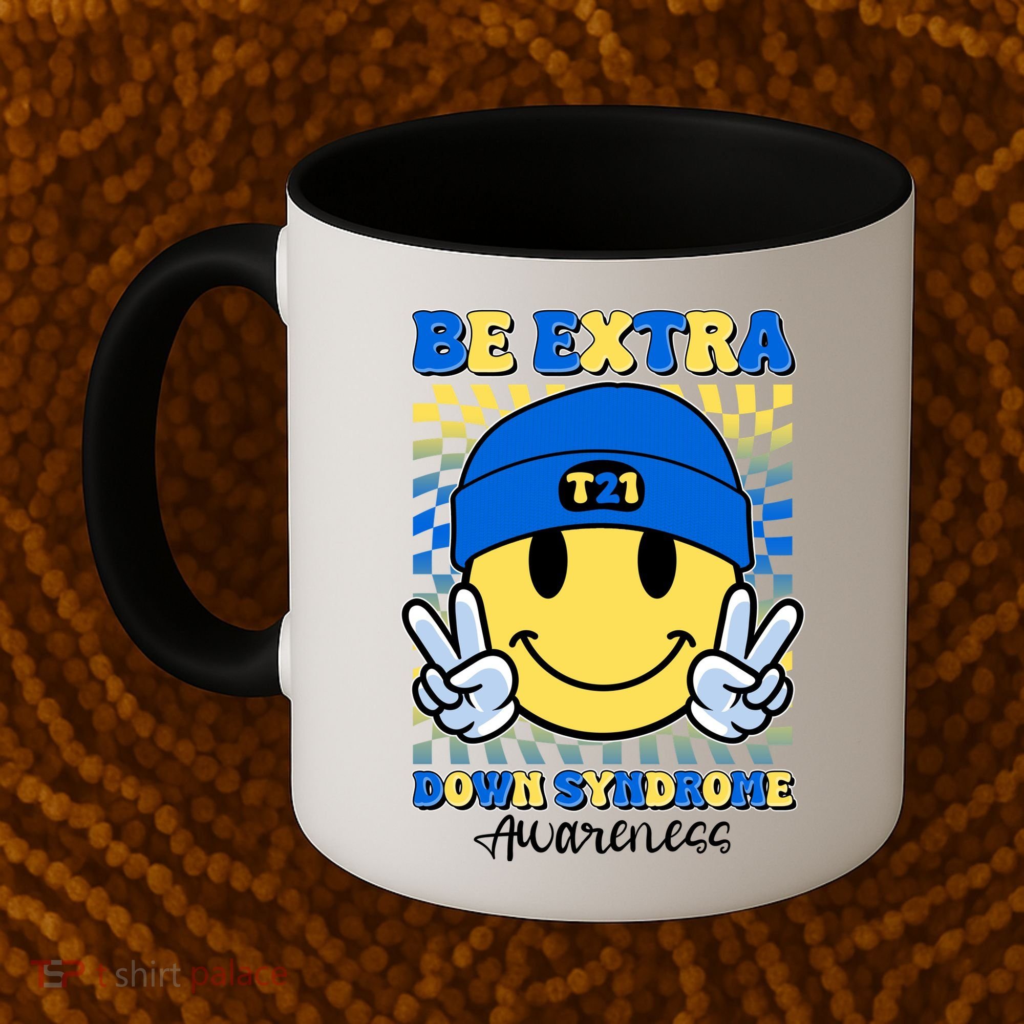 Retro Smiley Emoji Be Extra Down Syndrome Awareness Coffee Mug