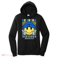 Retro Smiley Emoji Be Extra Down Syndrome Awareness Women's Hoodie thumb 0